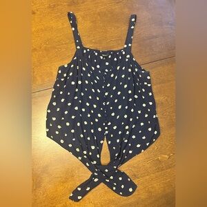 Madewell Navy Floral Blouse Crop Top